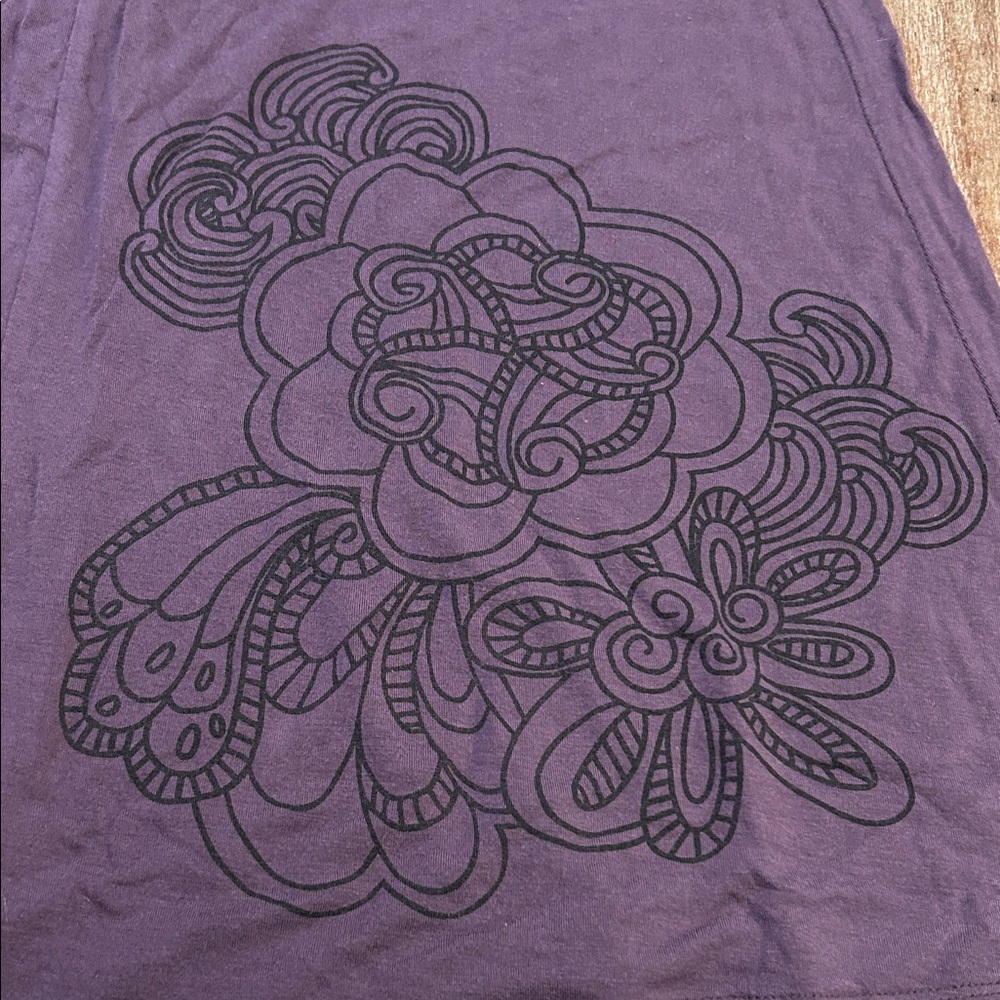 Aventura Plum Jersey Sundress With Knotted V-Neck And Floral Patterns View 2